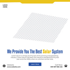 Solar energy social media post banner template