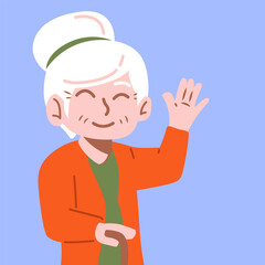 Flat Happy Grandmother illustration