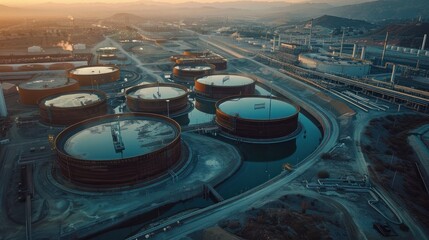 A carbon storage site with large underground tanks safely sequestering captured CO2 emissions