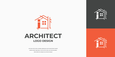 building letter mark logo design, real estate, architect icon template