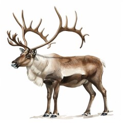Naklejka premium A large brown deer with antlers on its head