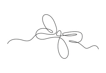 Elegant bow continuous one line drawing vector illustration. Pro vector