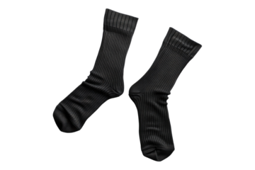 A pair of black socks isolated on transparent background
