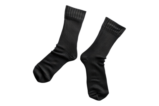 A pair of black socks isolated on transparent background