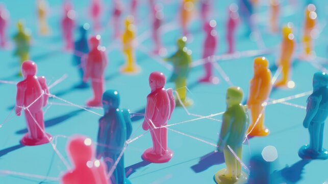 Group of people standing on a blue surface