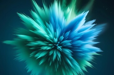 Fototapeta premium An explosion of vibrant blue and green colors. Dry crumbly colors. Beautiful background.
