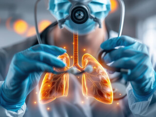 Health Professional Checking a Patient's Lungs with a Stethoscope on World Health Day, Promoting Respiratory Health Awareness and Well-being for All Ages, Medical Checkup Routine