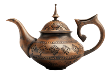 Arabic teapot isolated on transparent background