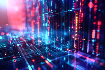 Digital background suitable for various technological operations like neural networks, AI, data encryption, and scientific research.