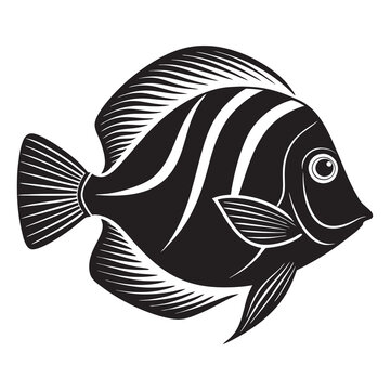 recommend clip art: Best yellow tang silhouette vector isolated illustration on white background