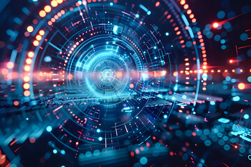 Fototapeta premium Digital background suitable for various technological operations like neural networks, AI, data encryption, and scientific research.