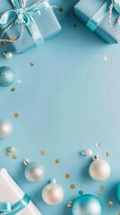 Christmas Banner Mockup with Copy Space, Flat Lay Design