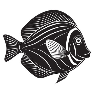 recommend clip art: Yellow tang vector silhouette illustration isolated