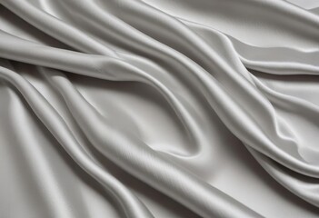 Fototapeta premium white silk fabric background, view from above. Smooth elegant black silk or satin luxury cloth texture can use as abstract background with copy space, close-up