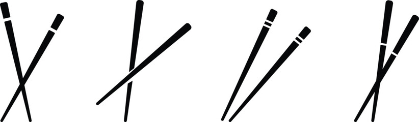 top view, of, chopsticks, icon set, isolated, on, transparent background, suitable, for, mockup, creative, graphic, design, pair, bamboo, chopstick, japanese, chinese, east, asian, tableware, concept,