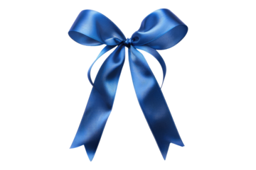 Blue ribbon isolated on transparent background