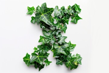 Obraz premium A collection of green leaves arranged on a white surface