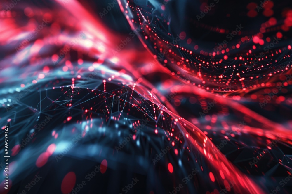 Poster A detailed view of a bold red and black design, suitable for use as a graphic element or in editorial content