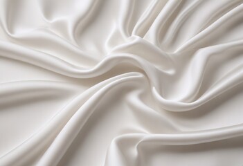 Obraz premium white silk fabric background, view from above. Smooth elegant black silk or satin luxury cloth texture can use as abstract background with copy space, close-up