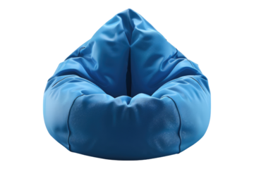 Blue bean bag isolated on transparent background
