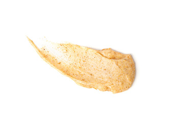 Apricot Scrub Smear Isolated, Body Peeling Cream Sample, Organic Exfoliate Face Mask, Sugar Scrub Smear