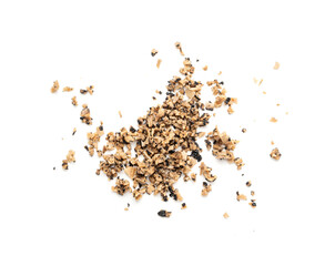 Chopped Truffle Chopped Parts Isolated, Tuber Melanosporum Mushroom Pieces, Black Truffle Cuts