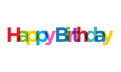 Happy Birthday colorful text design vector on white background