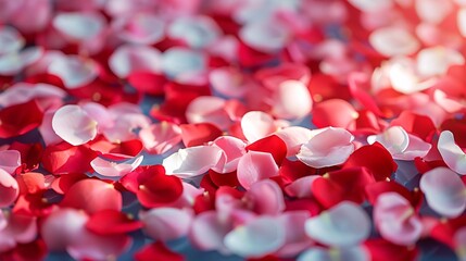 Background Covered with Pink and Red Rose Petals