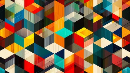 Vibrant Geometric Shapes Pattern in Modern Abstract Design
