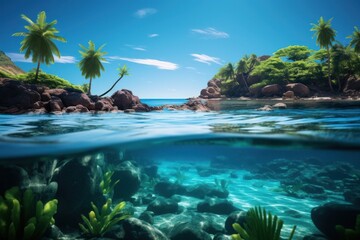 Exotic island landscape outdoors nature summer. 