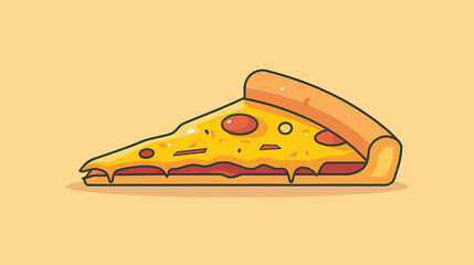 Flat illustration of a slice of pizza