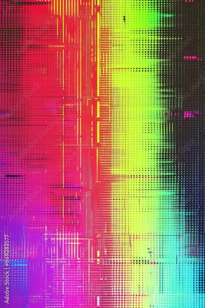 Aufkleber A colorful computer screen display with vibrant graphics and icons