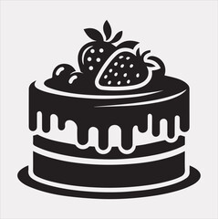 chocolate cake vector silhouette illustration