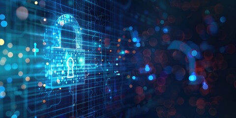 Obraz premium Background Security. Cyber Protection and Privacy in Modern Digital Web Environment
