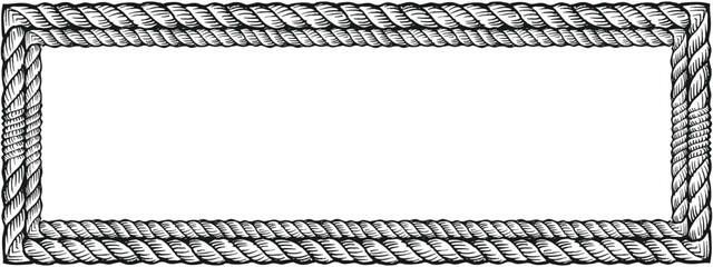 Rectangle rope frame on white background vector illustration © AdityasStd