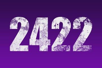 flat white grunge number of 2422 on purple background.	