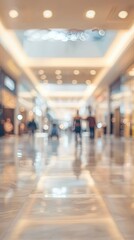 Modern luxury blurred shopping mall interior with no people, advertising, background, wallpaper, space for text