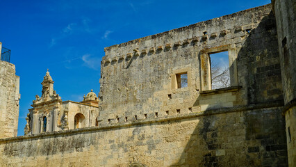Fototapeta premium Piazza e castello di Palmariggi, Lecce,Puglia,Italia