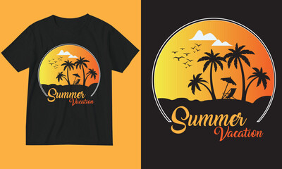Summer vacation T-shirt design.