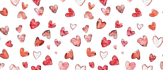 Pattern of Small Hearts in Pink and Red