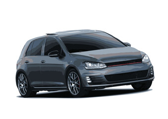 Fototapeta premium illustration of a modern German hot hatch car 