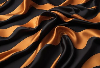 abstract colorful silk fabric background, view from above. Smooth elegant black silk or satin luxury cloth texture can use as abstract background with copy space, close-up