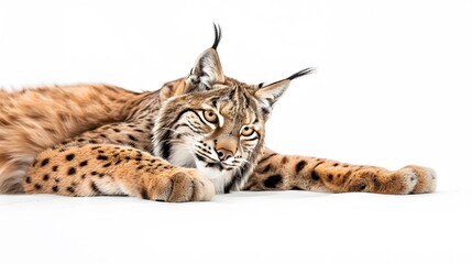 Fototapeta premium bengal tiger sleep with white background