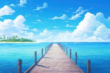 Obraz premium Land sea landscape outdoors.