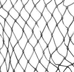 Fototapeta premium Silver Net, Isolated on Transparent background. 