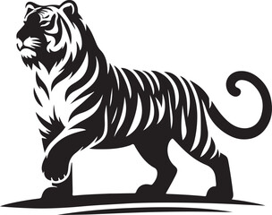 Hand drawn tiger silhouette vector