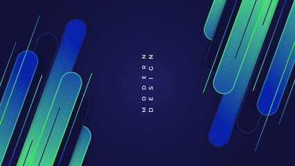Abstract Background with Blue and Green Gradient Geometric Shapes. Vibrant Creative Banner or Cover Design