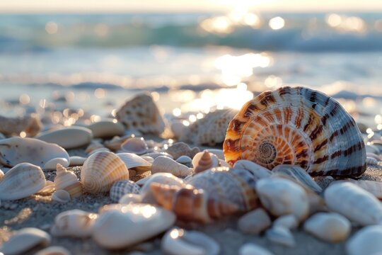Beach walpaper background seashell invertebrate shoreline.