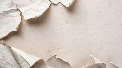 Torn paper edges with rough texture, distressed look, artistic background