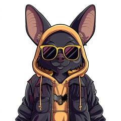 Fototapeta premium Bat Streetwear fashion cartoon isolated whitebackground